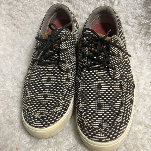 Twisted Black and Cream Geometric Patterned men’s Sneakers SZ11M - Picture 1 of 10